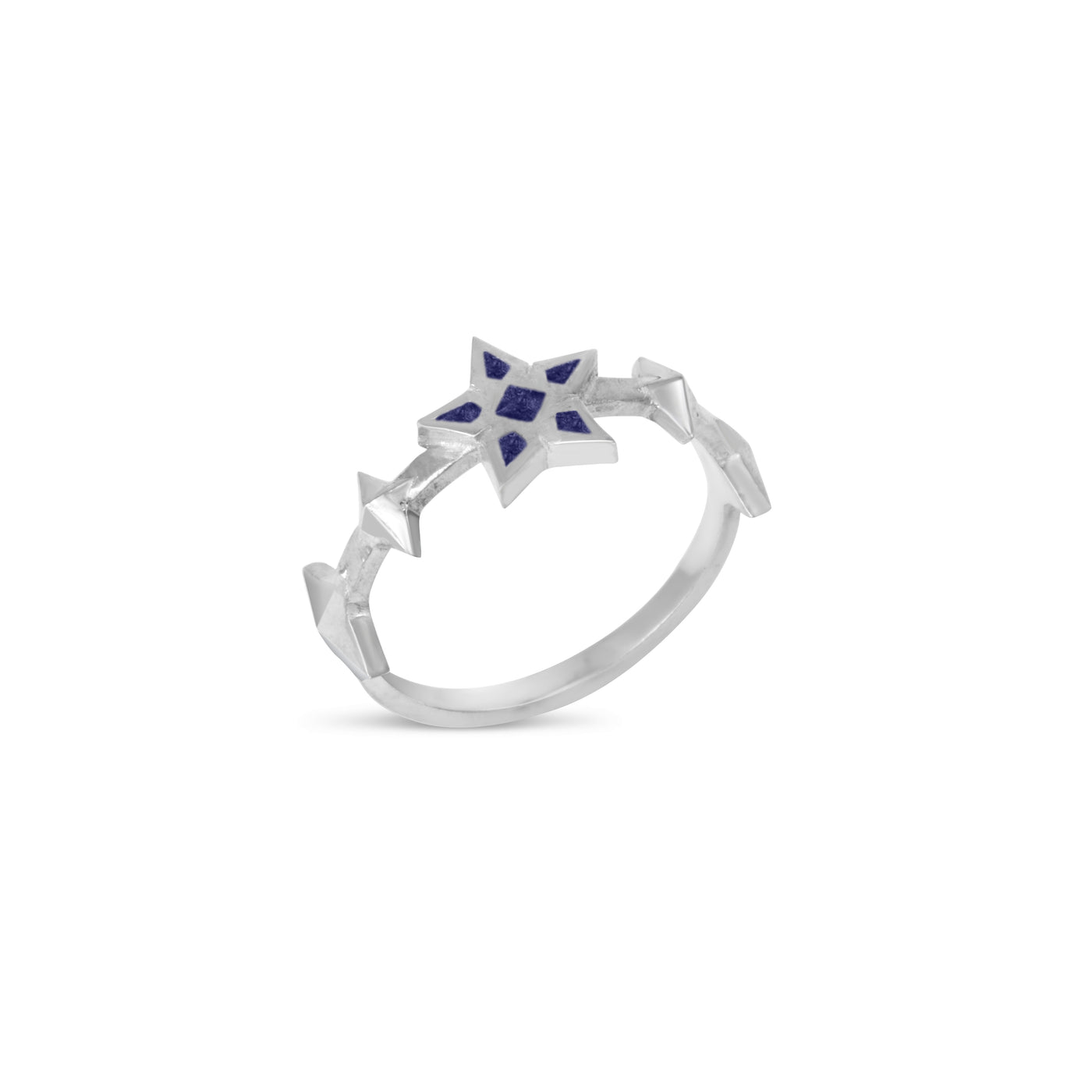 Layla Star Ring  with Blue Enamel