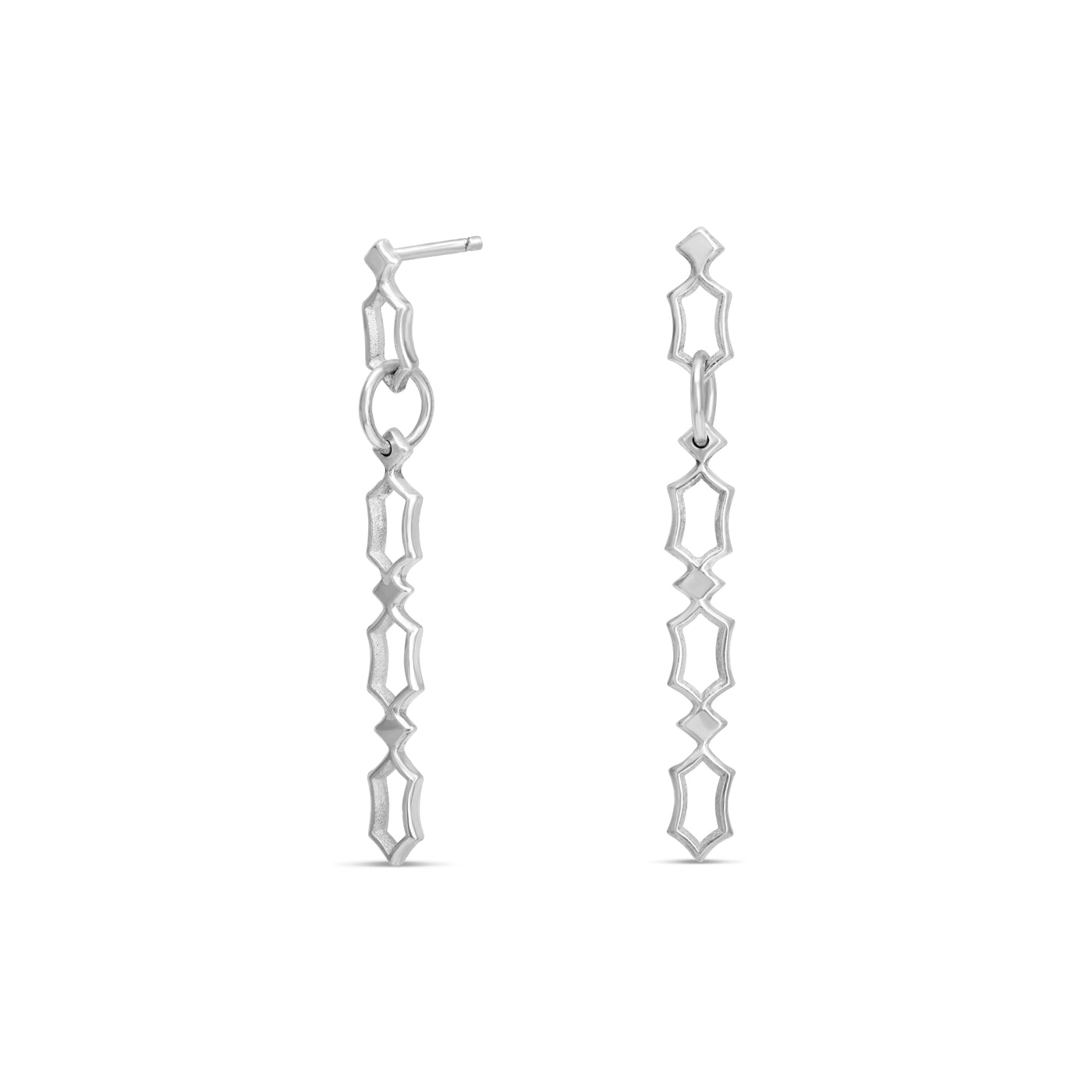 Morgana Hexagon Chain - Dangle Drop Stud Earrings