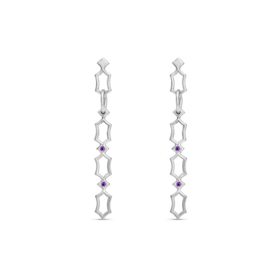 Morgana Hexagon Chain - Dangle Drop Stud Earrings