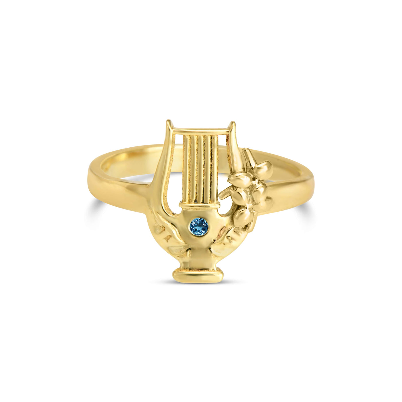 Venti Lyre Ring with Topaz