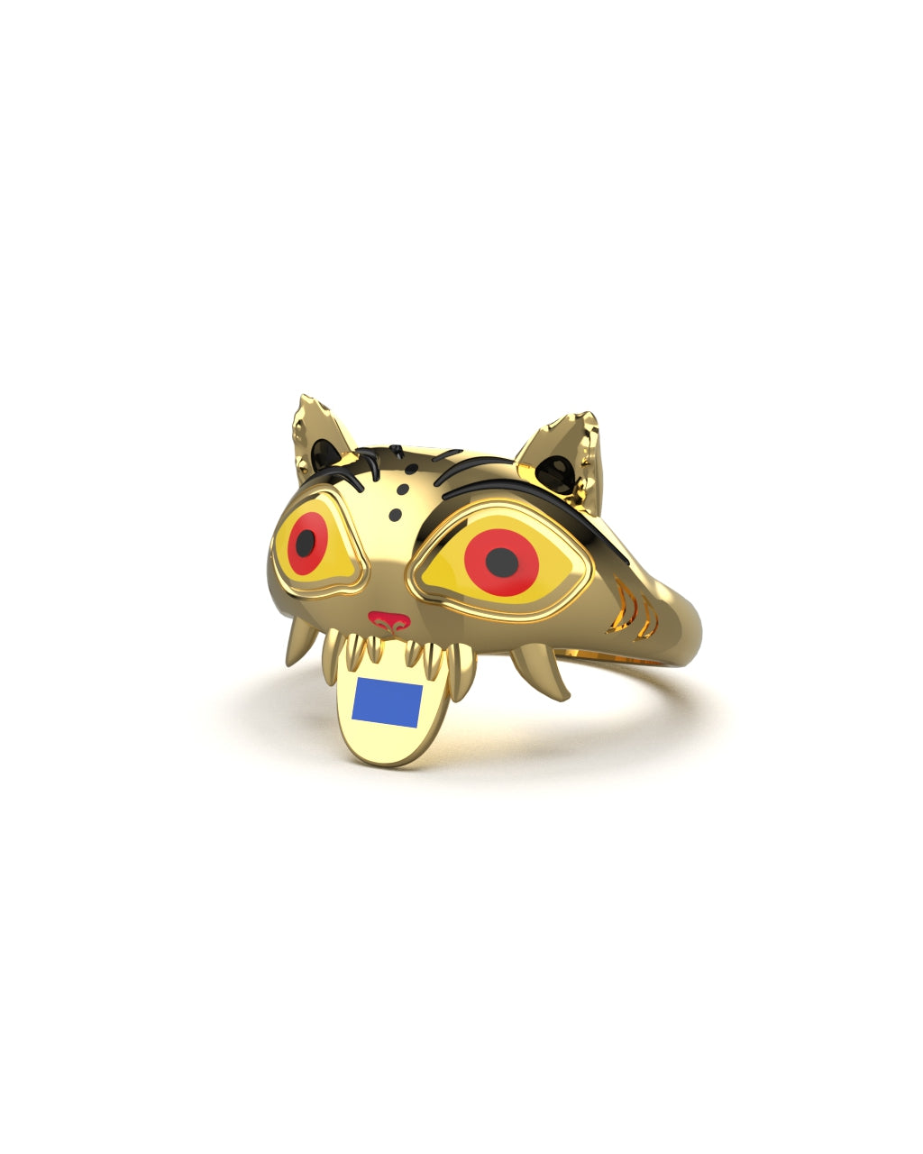 Kpop derpy cat  ring with enamel