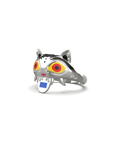 Kpop derpy cat  ring with enamel