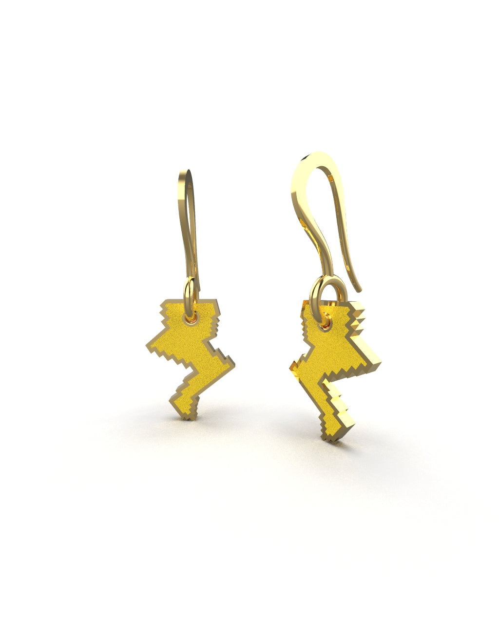 LVL 30 Solid Dangle Drop Lightning Earrings