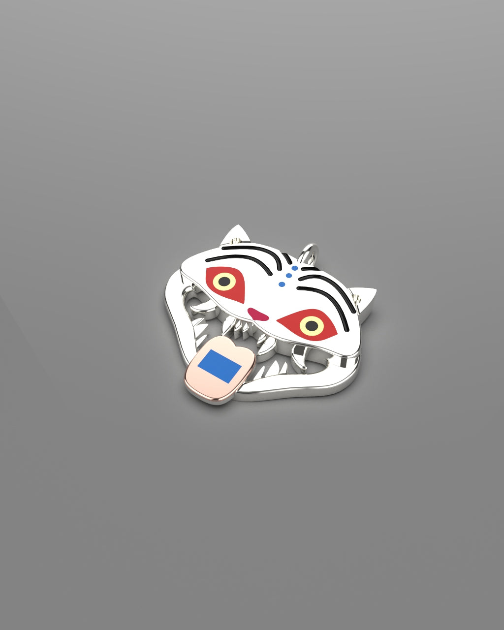 Silver K-Pop Derpy Tiger Pendant Pre-Order