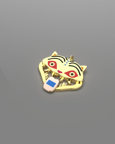 Silver K-Pop Derpy Tiger Pendant Pre-Order