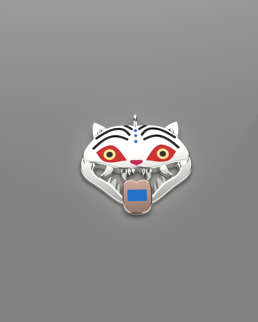 Silver K-Pop Derpy Tiger Pendant Pre-Order