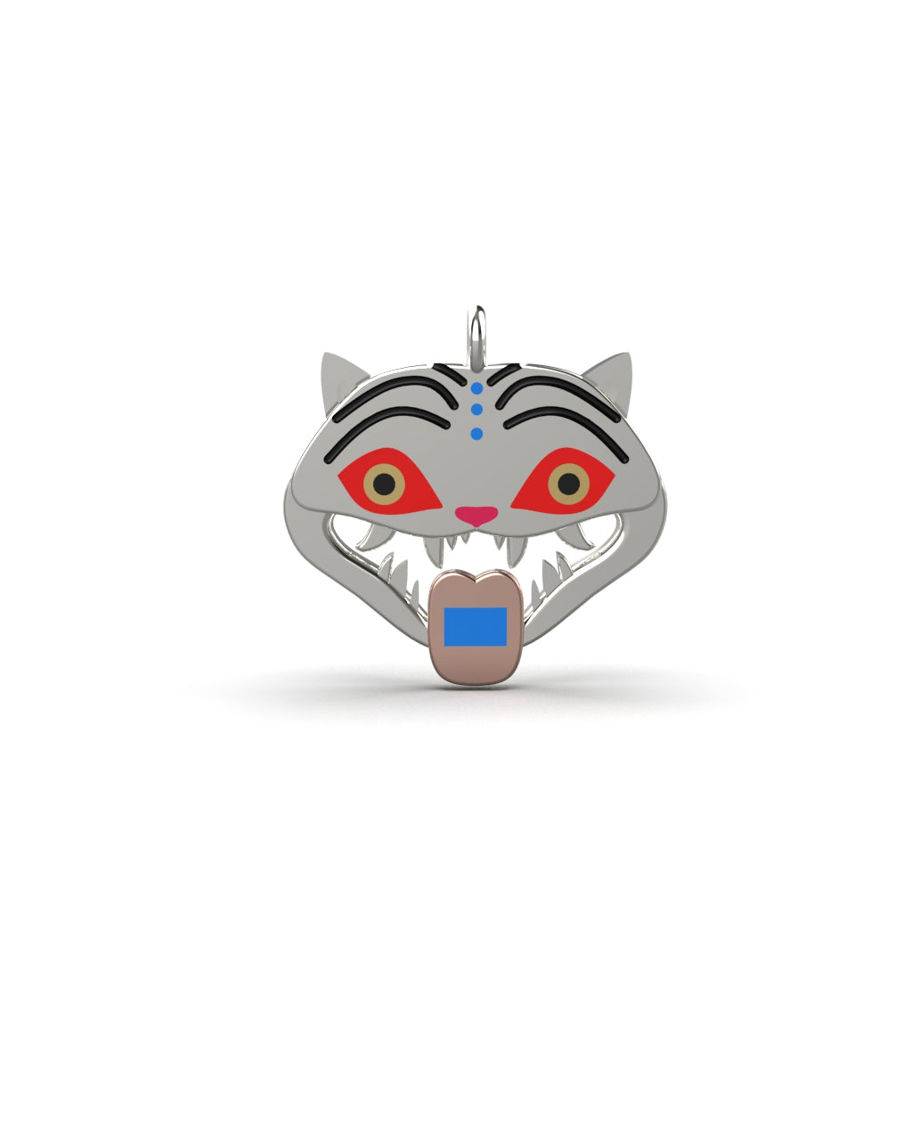 Silver K-Pop Derpy Tiger Pendant Pre-Order