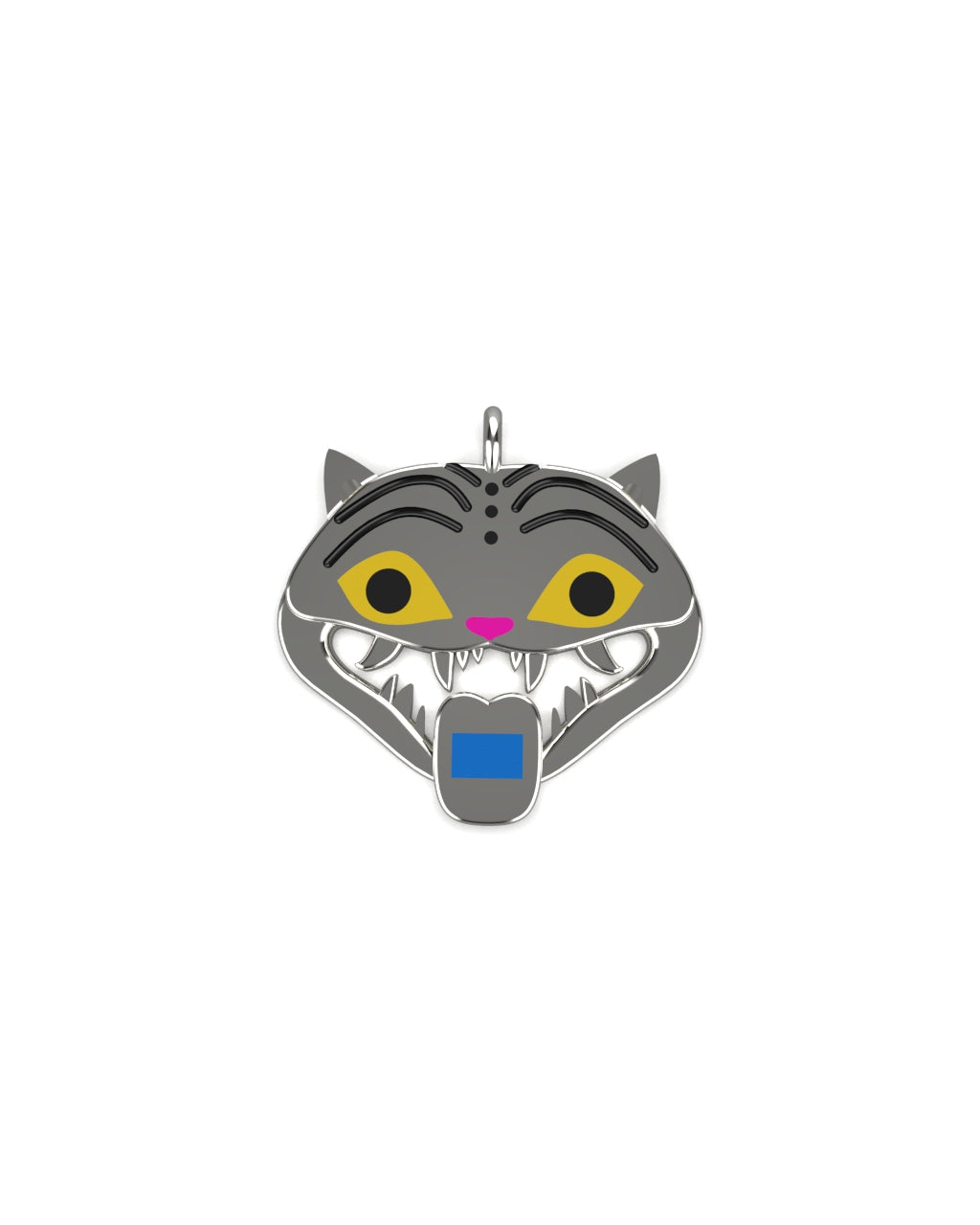 Silver K-Pop Derpy Tiger Necklace