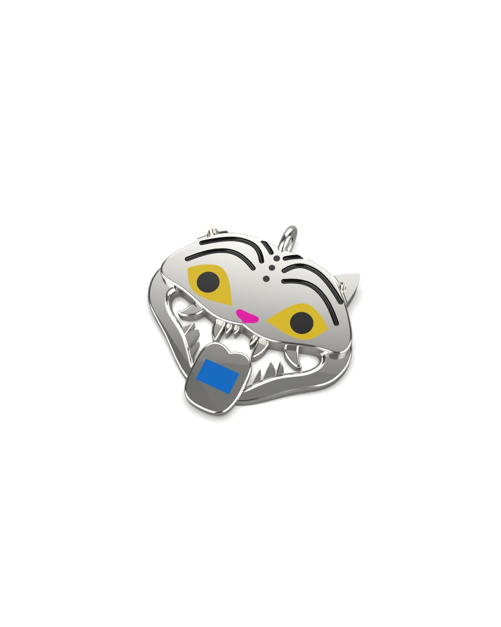 Silver K-Pop Derpy Tiger Necklace